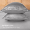 thumbnail image 4 of Bare Home Bamboo Pillowcases Set (2-pack) - Made from Rayon Fibers -  Soft, Cooling & Breathable - Standard, Light Grey, 4 of 8
