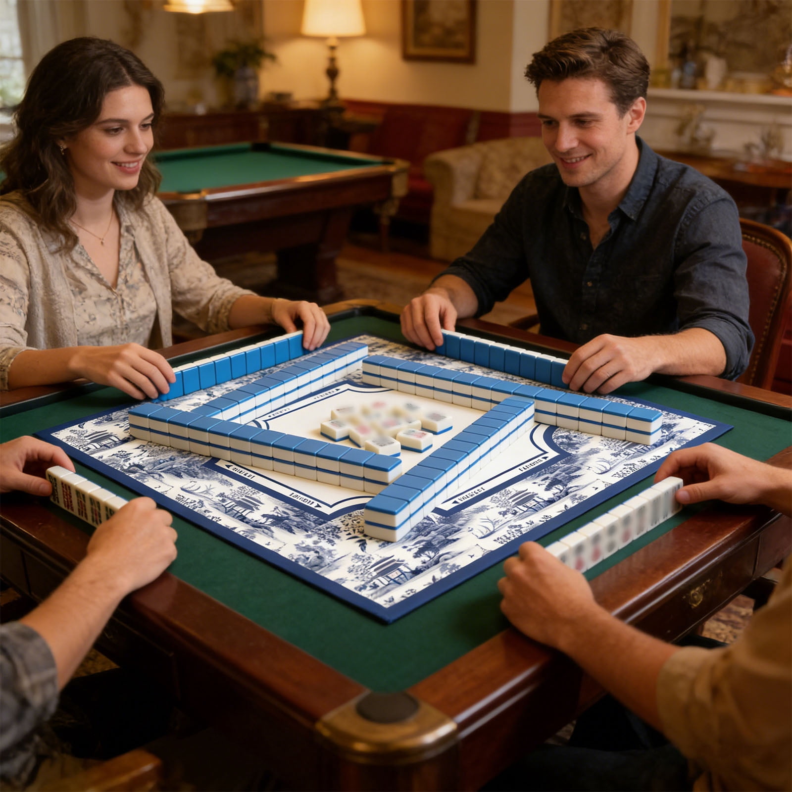 Mahjong Playing Mat With Scratch Resistant Top And Convenient Carry Bag Suitable For Indoor Outdoor Use