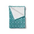 thumbnail image 2 of Persian Soft Flannel Fleece Throw Blanket, Moroccan Geometrical Style Illustration with Oriental Floral Swirl Details, Cozy Plush for Indoor and Outdoor Use, 70" x 90", Teal White, by Ambesonne, 2 of 6