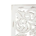 thumbnail image 5 of DecMode White Wooden Handmade Intricately Carved Floral Wall Decor (3 Count), 5 of 14