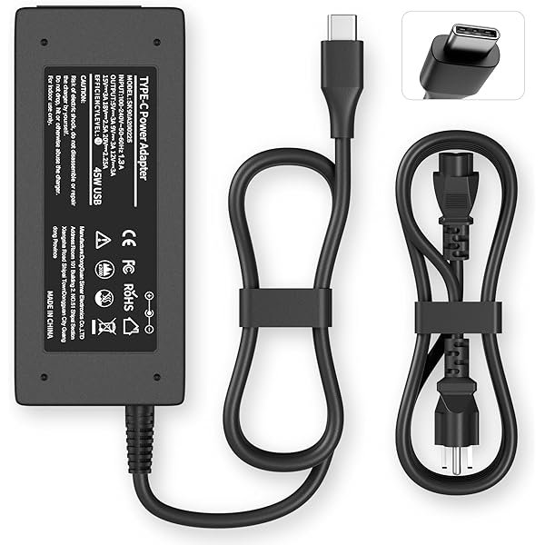 wonima02 USB C Laptop Charger 45W Compatible with hp chromebook/Spectre X360, Lenovo ThinkPad/Yoga, Dell Chromebook/Latitude, Acer, Asus, Samsung, Google Series Universal Chromebook Type C Power Cord