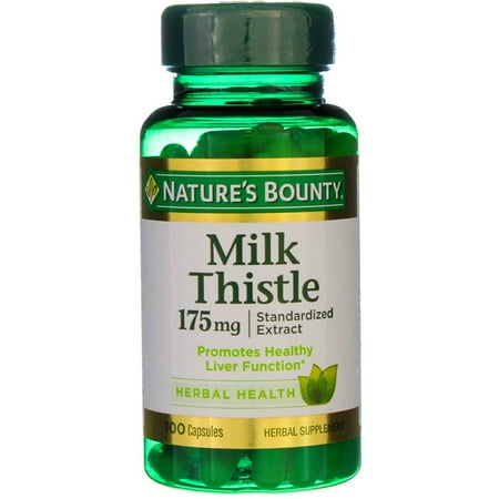 Nature's Bounty Herbal Health Milk Thistle Capsules, 175 mg, 100 Ct (2 pack) (Bundle)