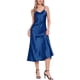 thumbnail image 2 of CURVOSPORT Vestido de Satén para Mujer con Tirantes Espagueti, Escote en V, Elegante, Maxi, Deslizante, Color Azul Real, 2 of 6