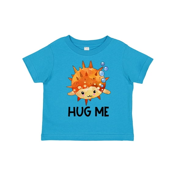 Inktastic Hug Me Cute Pufferfish with Bubbles Boys or Girls Toddler T-Shirt
