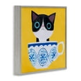 thumbnail image 2 of Stupell Industries Teacup Kitten on Yellow Gray Framed Giclee Art design by Angie Rozelaar, 12 x 12, 2 of 8