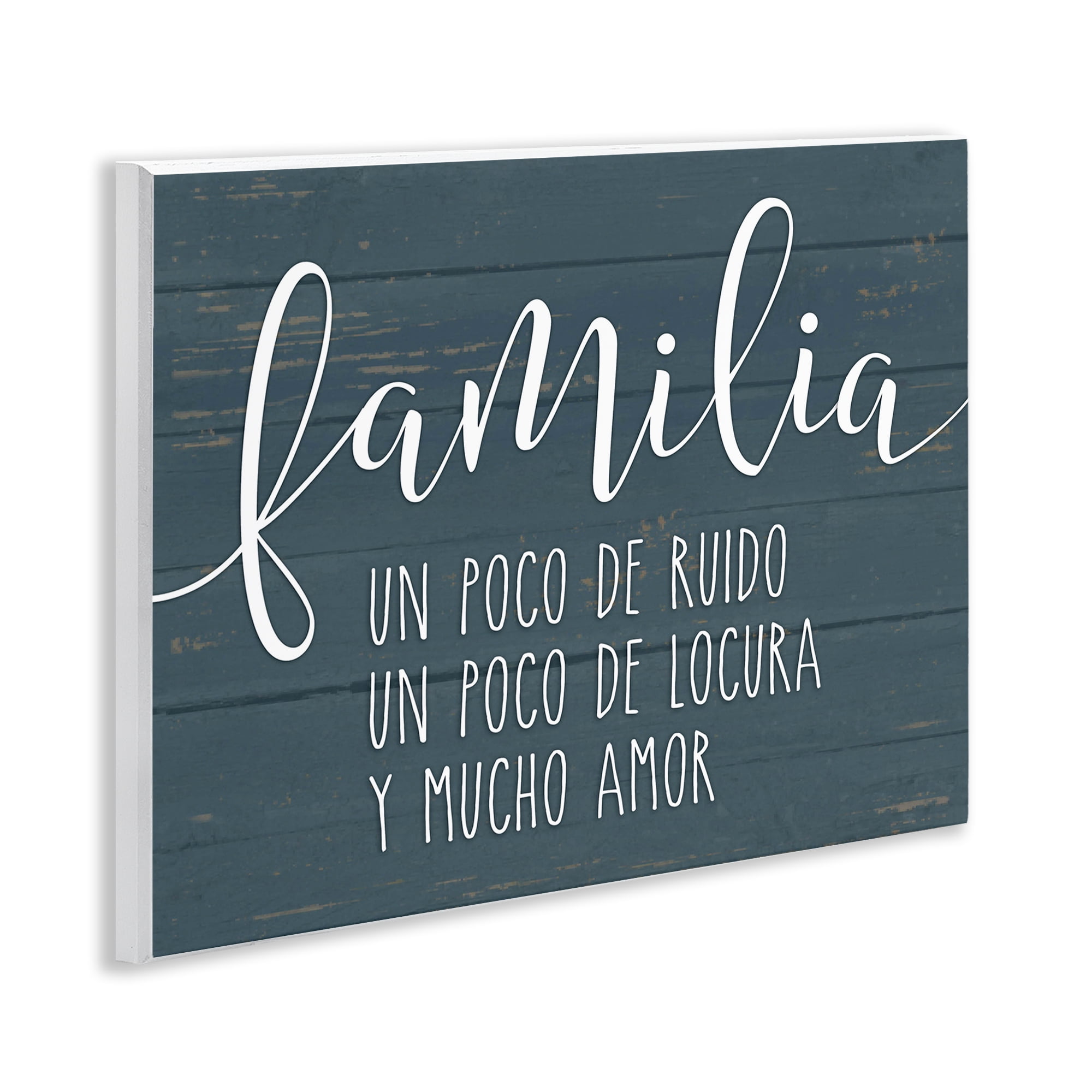 Stupell Industries Familia Y Mucho Amor Inspirational Quotes & Sayings Painting Unframed Art Print Wall Art, 14 x 11