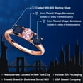 thumbnail image 2 of Gem Stone King 18K Rose Gold Plated Silver Pink Lab Grown Diamond and Blue Sapphire Engagement Ring for Women | 1.70 Cttw | Round 5MM | Gemstone April Birthstone | Size 5, 2 of 6