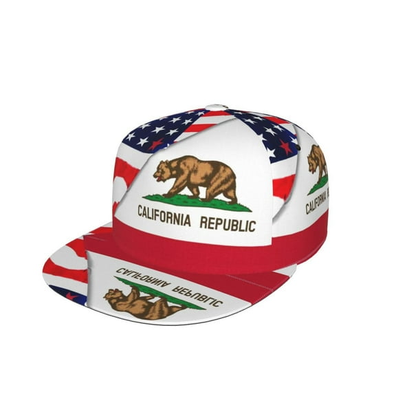 Unisex Snapback Hats America Flag And California Flag Adjustable Flat Bill Baseball Cap Dancing Hip Hop Cap