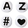 thumbnail image 4 of Hello Hobby - 10mm White Alphabet Beads with Black Letters - 360 Pieces - USHH119SVF073B, 4 of 4