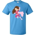 thumbnail image 3 of Inktastic Superhero Girl, Cute Girl, Brown Hair, Pink Cape T-Shirt, 3 of 5