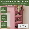 thumbnail image 6 of Uforic 40-inch Pink Makeup Vanity Desk with LED Mirror, Drawers, Shelves, & Power Outlets, 6 of 9