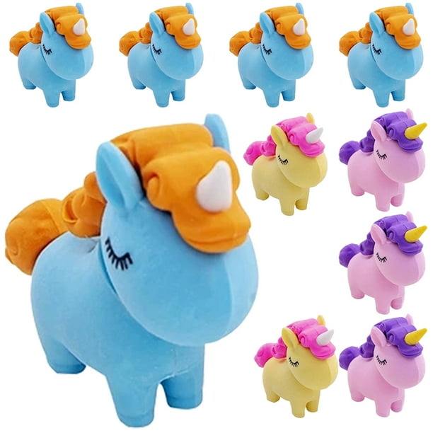 10pcs lindos borradores de unicornio recompensas para estudiantes favores de fiestas para niños suministros escolares para niños pequeños