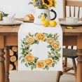 thumbnail image 5 of Table Runner Orange Rose Wreath Table Decoration for Kitchen Dinning Watercolor Floral Table Decoration for Indoor Outdoor Party Wedding Decor 13x72 Inch, 5 of 7