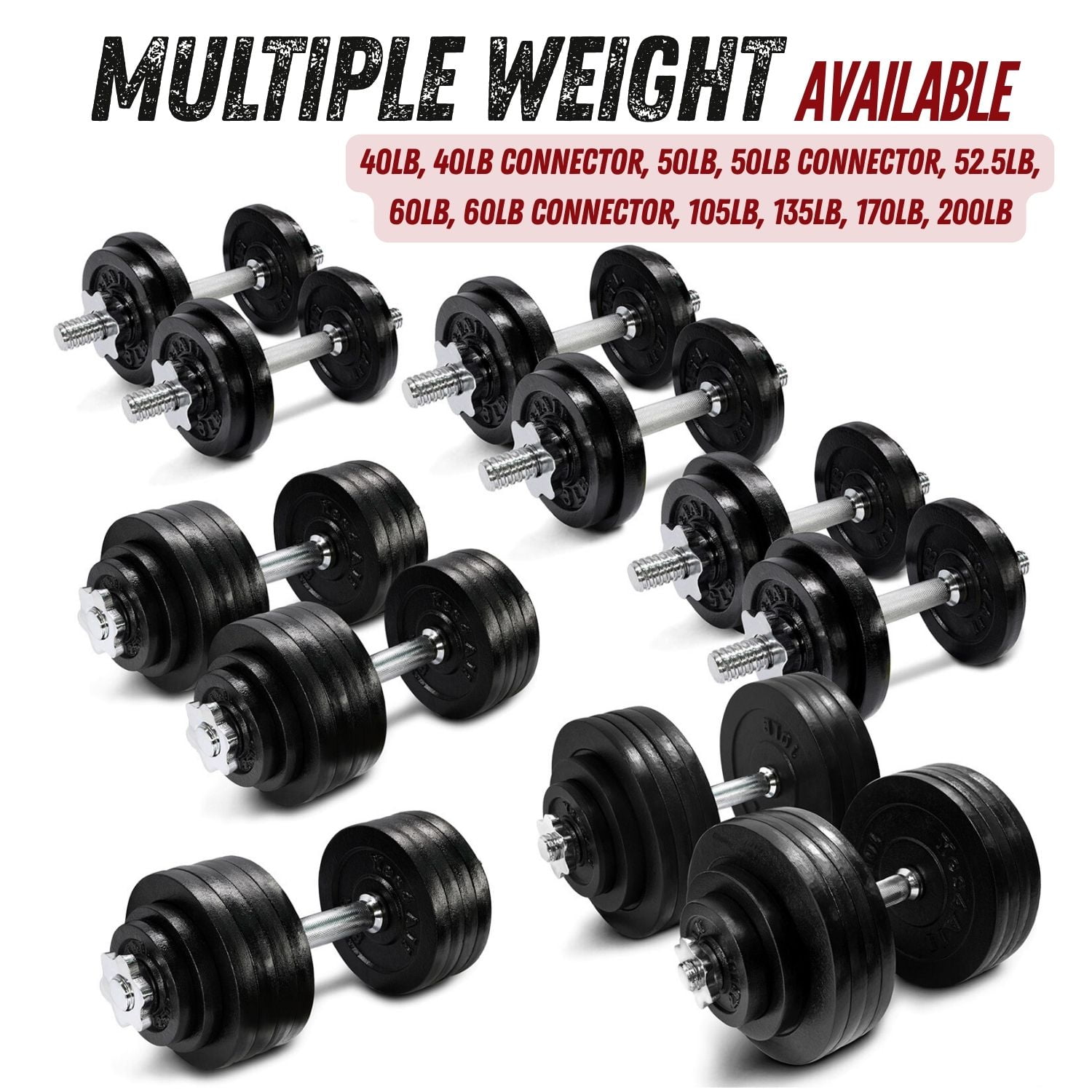Yes4All 200lbs Adjustable Dumbbell Set, Versatile Dumbbells with