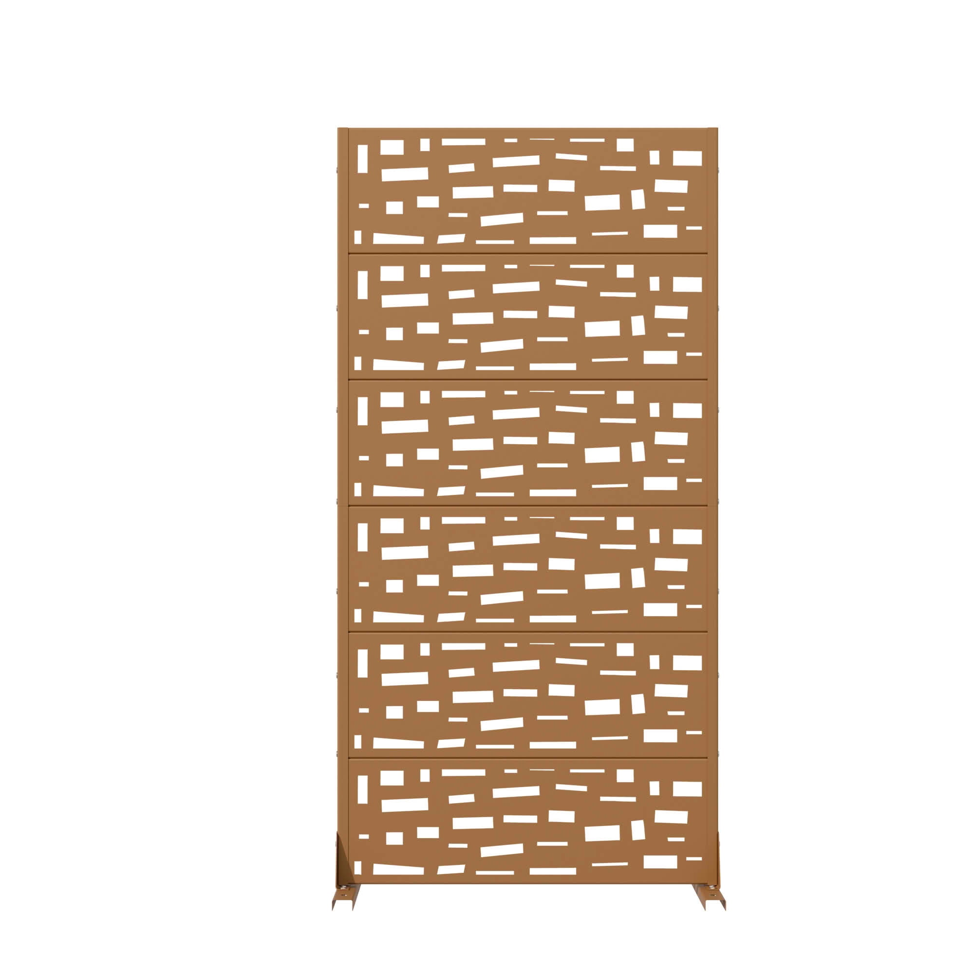 MAYEERTY 72X35" Metal Outdoor Brown Privacy Screen for Backyard & Garden, 6 Piece Set