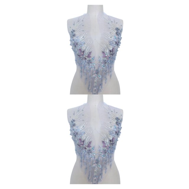 maskred Sturdy And Durable Lace Applique With 3D Beads And Rhinestones With Materials Are Sturdy And Durable Multiple Colors Light purple A 2Set