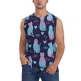 thumbnail image 2 of Picia Silhouette Cats mens Cotton Tank Undershirts , Moisture-wicking Ribbed Tanks, Lightweight Cotton Tank Undershirts-Small, 2 of 8