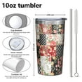 thumbnail image 4 of Pioneer Flower 10oz Tumblers Stainless Steel Tumbler with Lid and Straw,Vacuum Insulated Double Wall Travel Tumbler Cups with Cleaning Brush for Coffee, Tea, 4 of 4