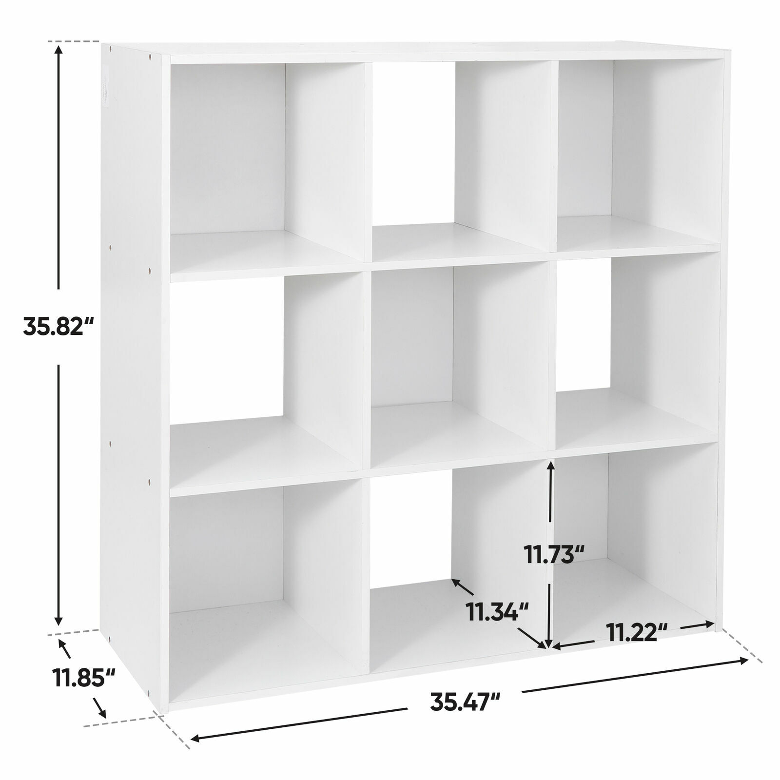 Favory 9 Cube Storage Organizer, 3 Tier Stackable Mdf Wood Bookcase, Open Storage Display Bookshelf, Storage Cabinet for Living Room, Bedroom, Home, Office,White