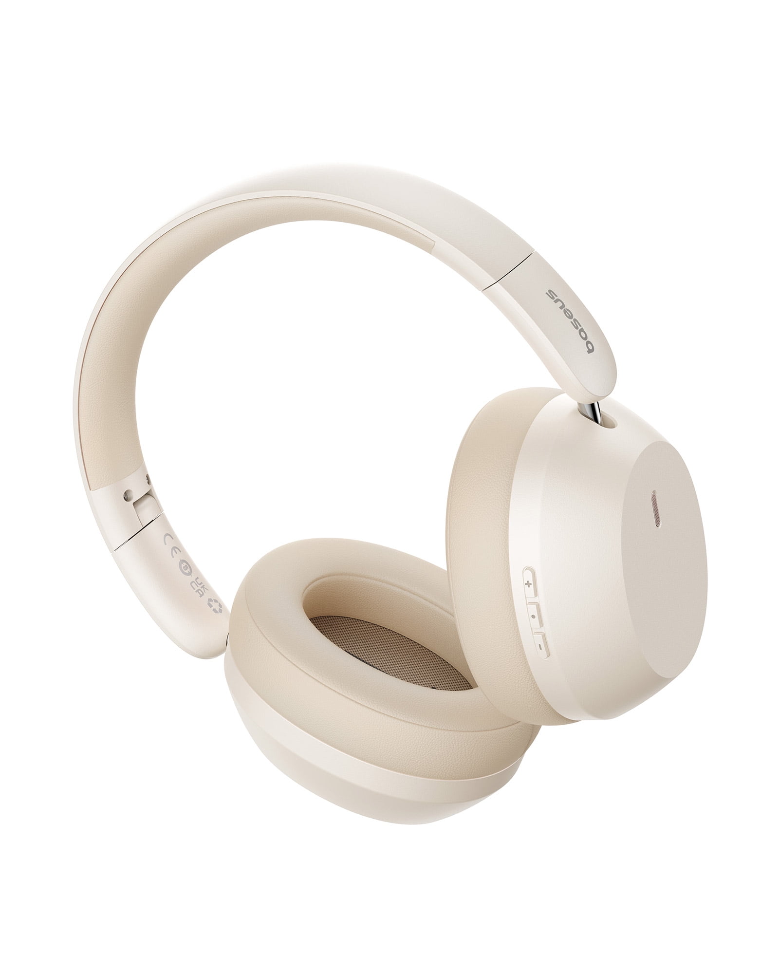 Baseus Over Ear Headphones Bluetooth 5.3 50H Playtime Foldable Wireless Headphone, White