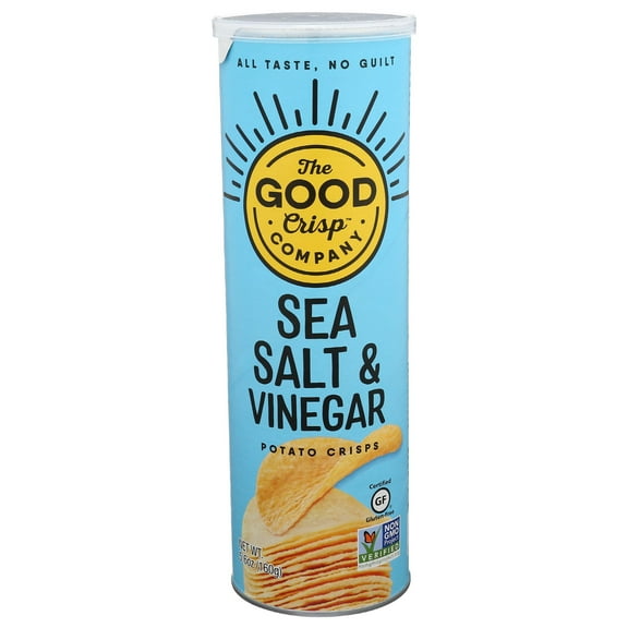 Pack of 2 The Good Crisp Company Potato Crisps - Sea Salt & Vinegar, 5.6 oz (Package May Vary)