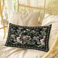 thumbnail image 4 of Black Spring Floral Pillow Covers, Linen Long Throw Pillow Case, Elegant Pastoral Flowers Birds Watercolor Holiday Pillow Protector Decorative Cushion Cover for Living Room/Bedroom 24" x 36", 4 of 8