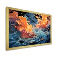 thumbnail image 2 of Designart "Abstract Tides Orange and Blue" Abstract Framed Wall Art Decor - Modern Orange Abstract Modern Waves Entryway Framed Wall Art, 2 of 6