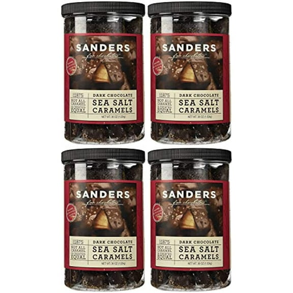 Sanders Dark Chocolate Sea Salt Caramels - 36 ounces (2.25 pounds), 4 Pack