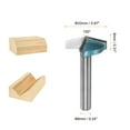 thumbnail image 2 of Uxcell 2set V-Groove Router Bit 0.9" Dia 6mm Shank 150 Degree with Conversion Collet, Cyan, 2 of 5