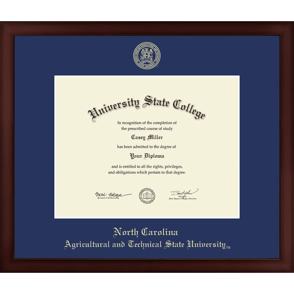 North Carolina A&T State University Gold Embossed Diploma Frame