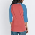 thumbnail image 4 of Women Raglan Shirts Long Sleeve Oversized T Shirt Casual Crewneck Color Block Tee Top, 4 of 4