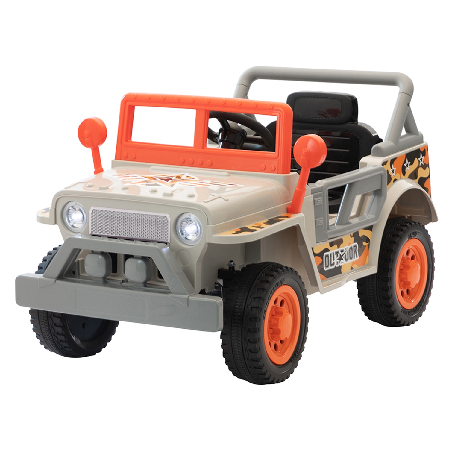 CIPACHO 12V Kids Ride On SUV Car, Toddlers 3-6 Electric Car Toys with Accelerator Pedal, No Remote Control Function, Orange