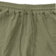 thumbnail image 5 of OIOLOYJM Men 2 Piece Outfit Linen Beach Short Sleeve Button Down Pocket Shirt and Elastic Waist Pajama Pants Casual Relaxed Fit Vacation Sleep Pj Sets Army Green XL, 5 of 6