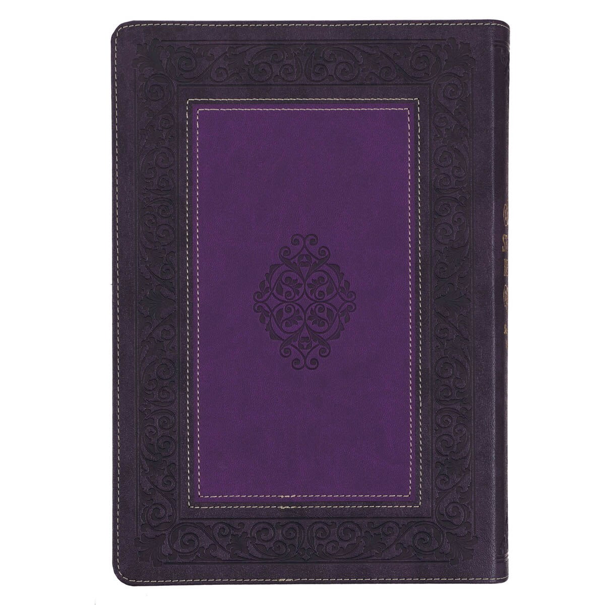 KJV Study Bible, Large Print King James Version Holy Bible, Thumb Tabs, Ribbons, Faux Leather Purple Two-Tone Debossed (Hardcover)