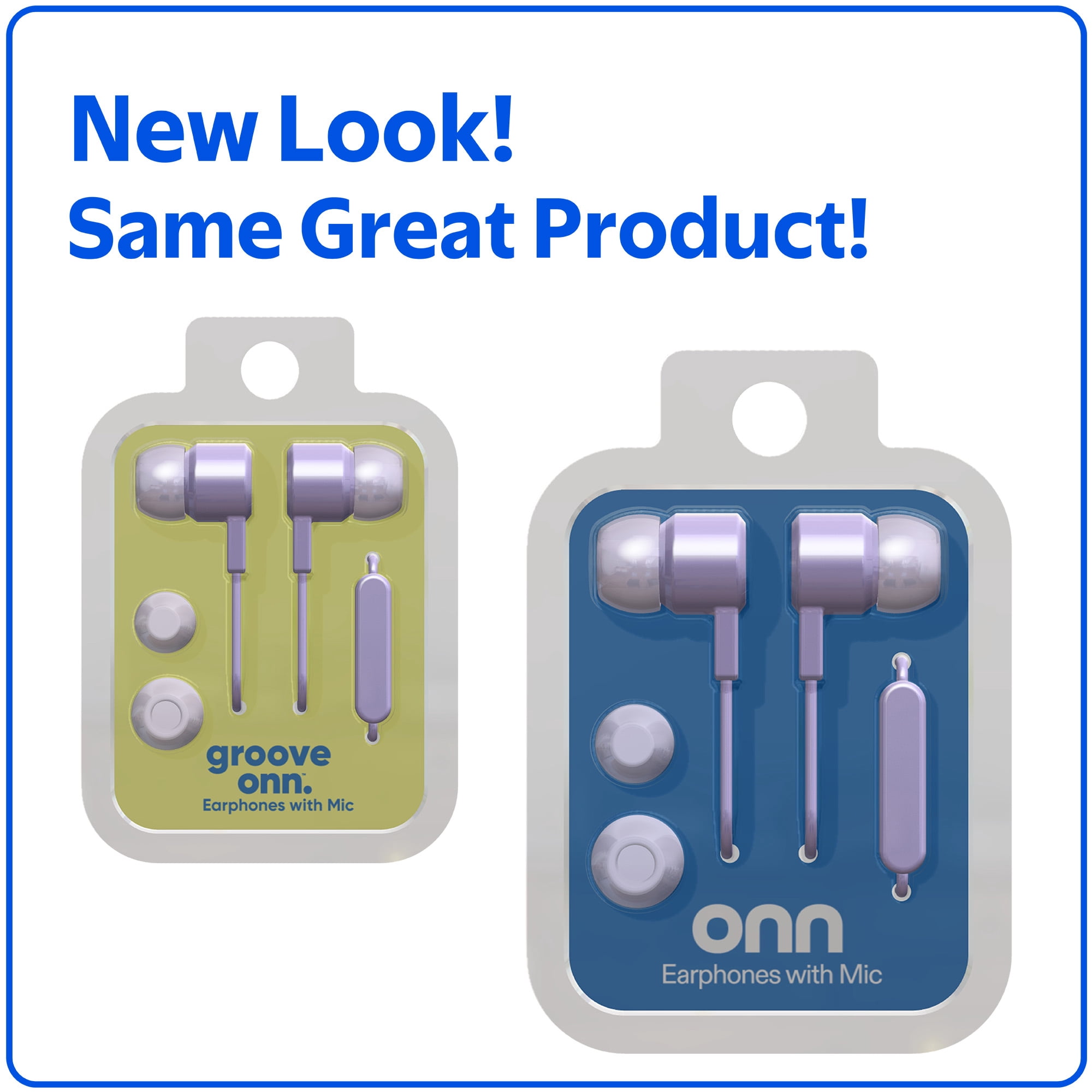 onn Lilac Wired In-Ear Earphones with Built-in Microphone