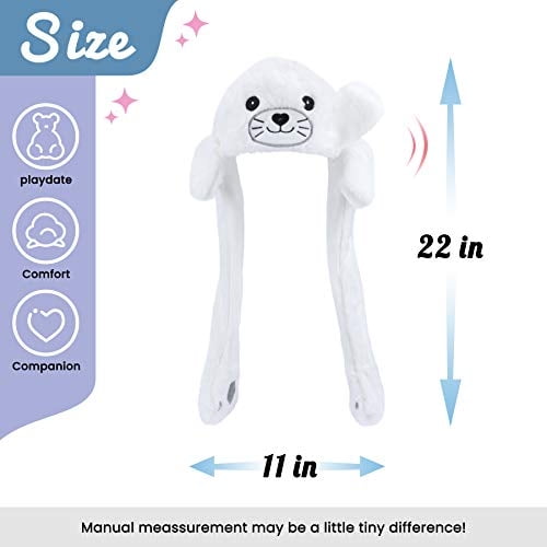 Hopearl Seal Sombrero con Orejas Moving Jumping Pop Up Sombrero Felpa Fiesta Cosplay Vesti Hopearl Hopearl