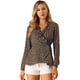 thumbnail image 1 of INSPIRE CHIC Blusa Top Peplum Estampado Floral Lazo Auto Cuello En V Con Volantes Cruzados Para Mujer Azul oscuro S, 1 of 6