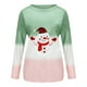 thumbnail image 3 of Pntutb Mujeres Moda O-cuello Suelto Muñeco de nieve Mangas largas tops Blusa Gradiente Sudadera Pntutb Pntutb-2250, 3 of 9