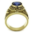 thumbnail image 3 of ETERNAL SPARKLES Men's USA Air Force Military Patriotic Ring Blue Stone - Gold, 3 of 8