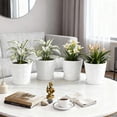 thumbnail image 4 of BUYMAX  Shell-Embossed 5" Ceramic Plant Pots with Drainage, White Indoor Flower Pots,Bathroom Decor,Set of 4, 4 of 6