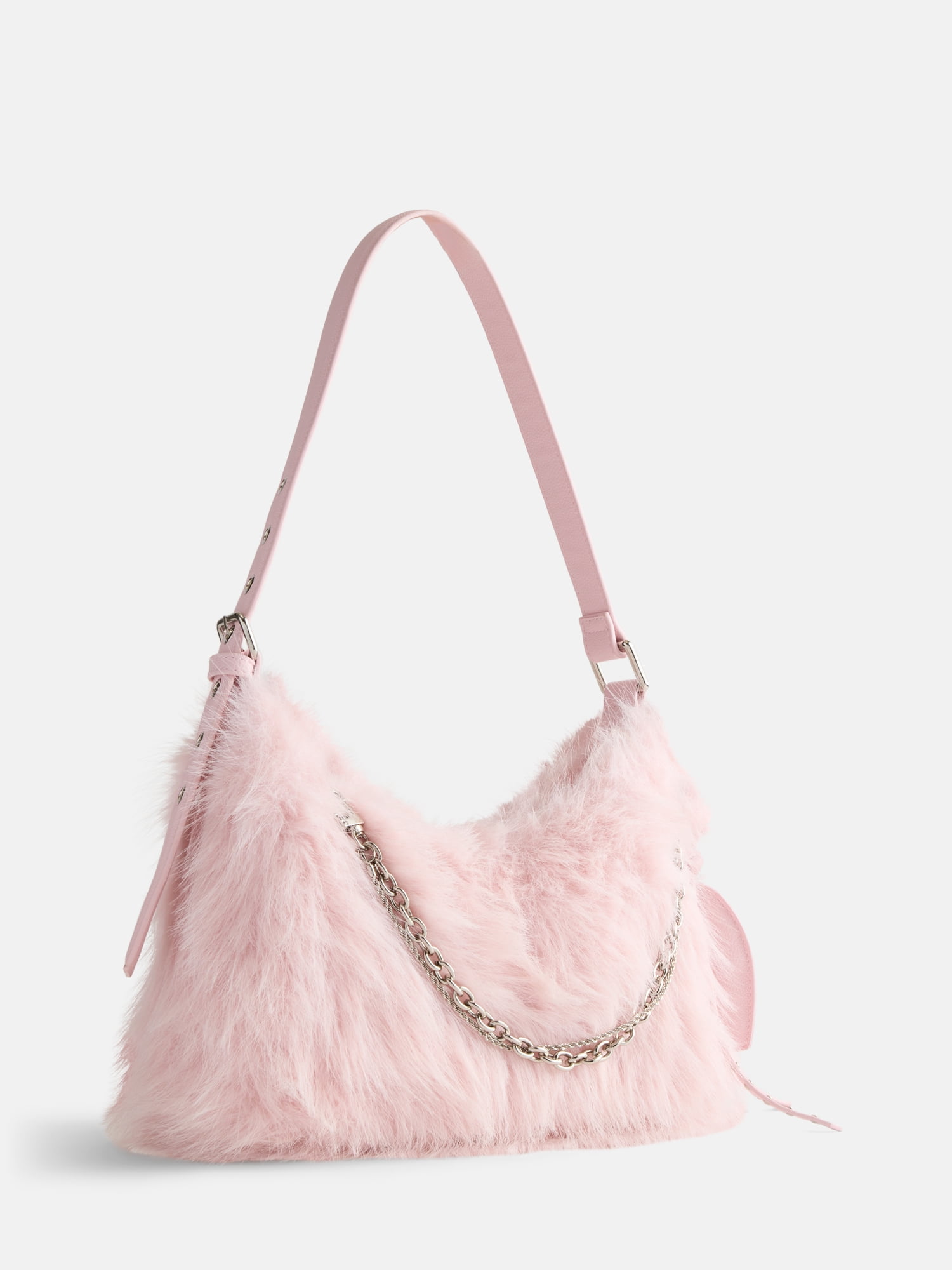 Madden NYC Women's Faux Fur Shoulder Bag, Pink