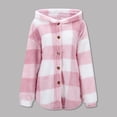 thumbnail image 2 of NAFUU Womens Fleece Jacket Button Up Checkered Hooded Casual Coats Fall Winter Fuzzy Fleece Jackets Warm Coat Outerwear With Pockets Fashion Jackets, 2 of 6