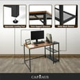 thumbnail image 5 of CAPHAUS Computer Desk, 47 Inch Home Office Desk, Study Writing Desk with 2-Tier Storage Shelves, Simple Industrial Modern Laptop Workstation with Splice P2 Grade Wooden Board, Rustic Oak and Black, 5 of 8