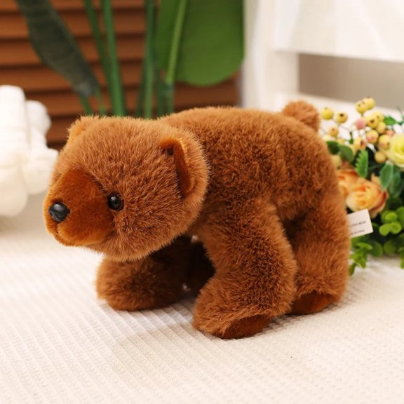 Kawaii Simulation Animal Brown Bear Polar Bear Plush Doll Cute Furry Bear Plush Toy Home Decor For Boys And Girls Comfort Gift