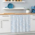 thumbnail image 5 of Blue Florals Small Sink Skirt, Bathroom Vanity Cabinet Adhesive Curtain, Abstract Damask Flowers European Style Utility Under Sink Cover Decorative Kitchen Cabinet Curtains 10"x11", 5 of 8