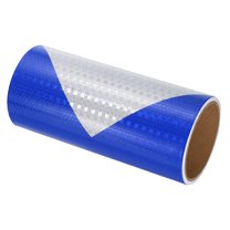 Uxcell Reflective Tape, 8" x 10 Ft Waterproof Safety Tape for Trailers, Blue White