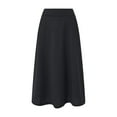 thumbnail image 4 of Jkety Summer Skirts Women's Skirts Vintage Elastic High Waist A-Line Long Maxi Skirts Black,3XL, 4 of 5