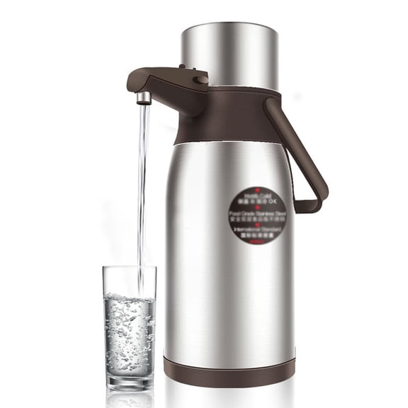 Thermal Coffee Carafe,Airpot Coffee Dispenser with Pump,Insulated Stainless Steel Coffee Dispenser,Large Beverage Dispenser Lever Action for Hot/Cold Water