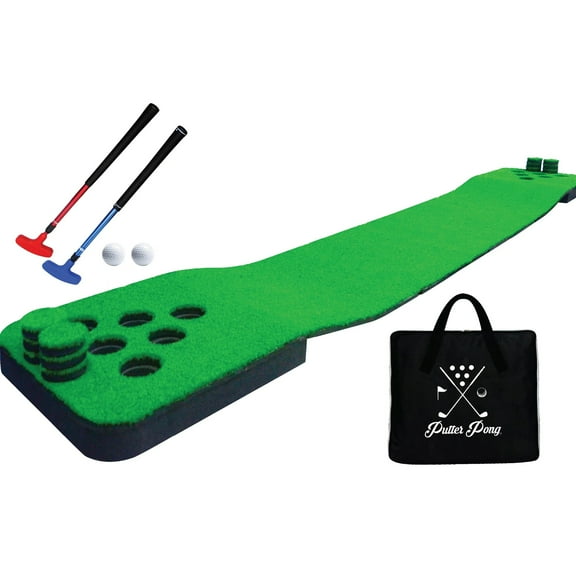 YardGames Putter Pong Golf Putting Lawn Games Including Putters and Golf Balls , 17 Pieces