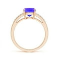 thumbnail image 2 of ANGARA Natural Cushion 2.45 ct Tanzanite Split Shank Ring with Diamonds in 14K Rose Gold for Women (Size-9x7mm) | December Birthstone, Anniversary, Jewelry Gift for Women | Natural Tanzanite Ring, 2 of 7